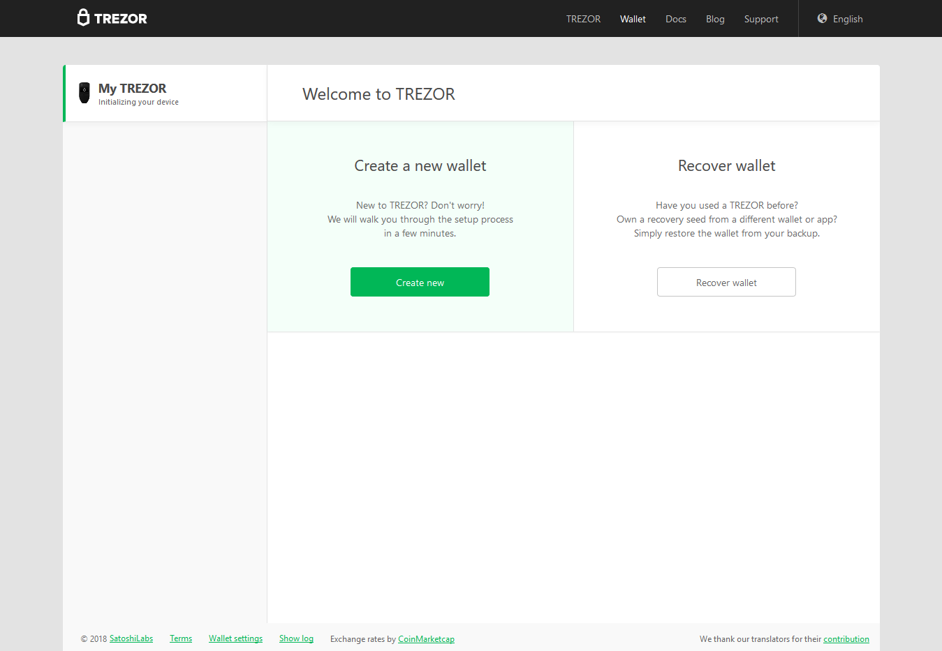 Create Trezor Wallet